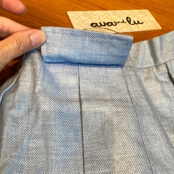 New! AVA & LU 7 Blue Textured Dual Pocket Skirt - Picture 3 of 5